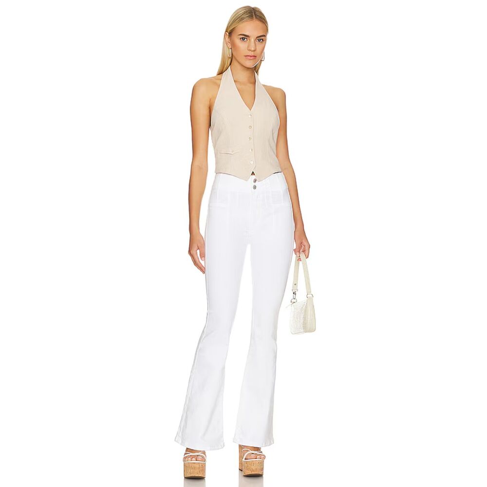 We The Free Jayde Flare Jeans, Pure White, Size 26, OB1184977